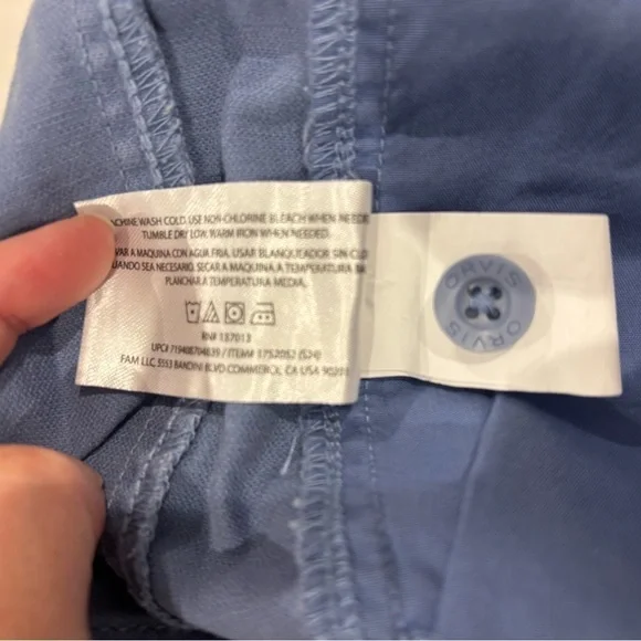 Orvis Blue High Waist Shorts with Elastic Waistband Women's S Drawstrings NWT - Picture 6 of 6